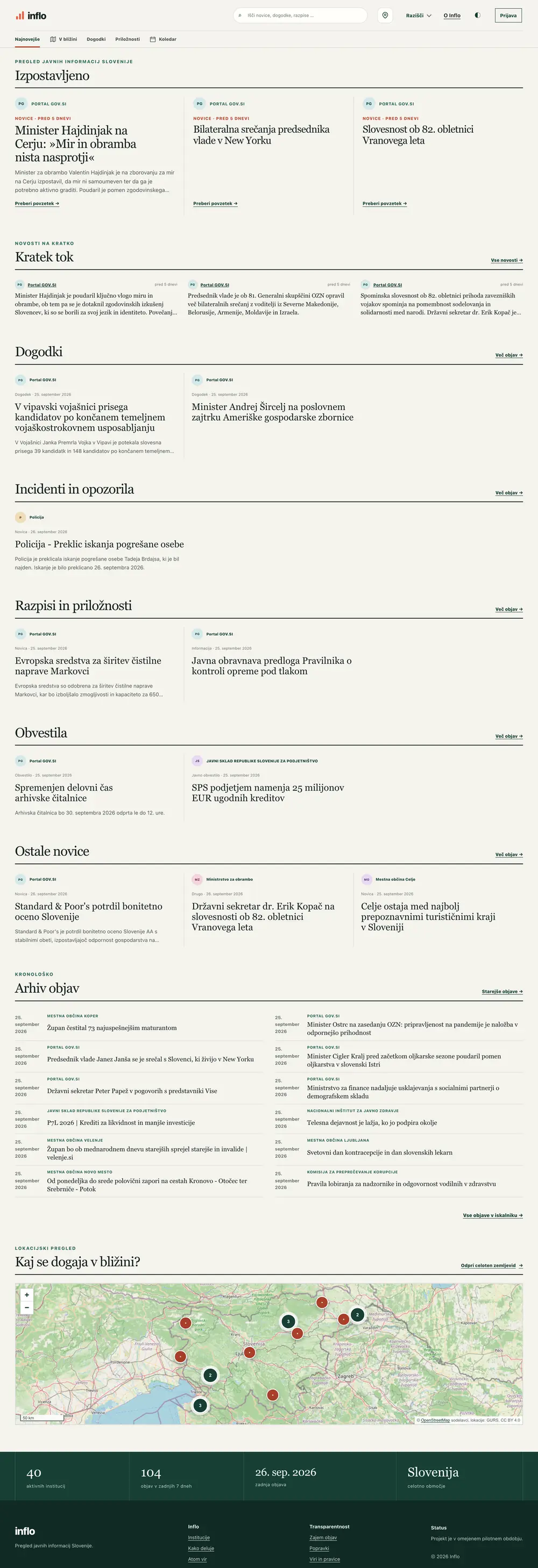 inflo.news homepage on desktop