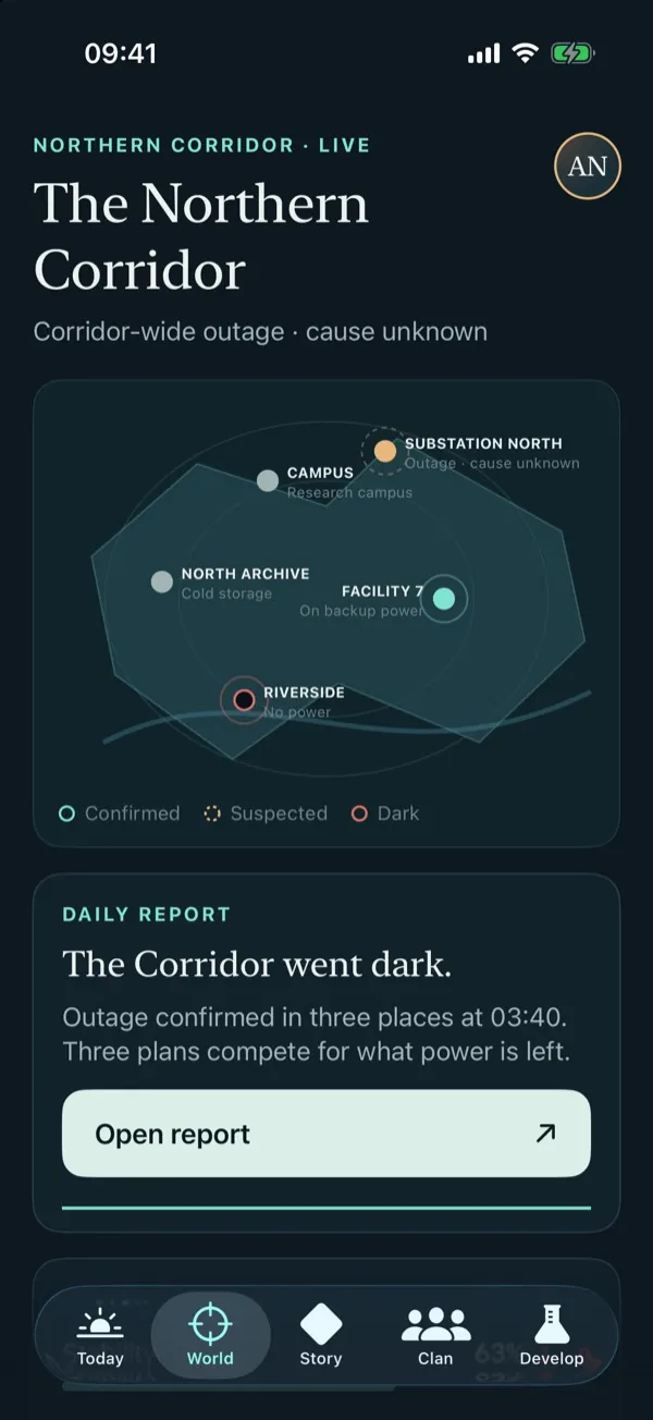 Mirror State app: map of the Northern Corridor