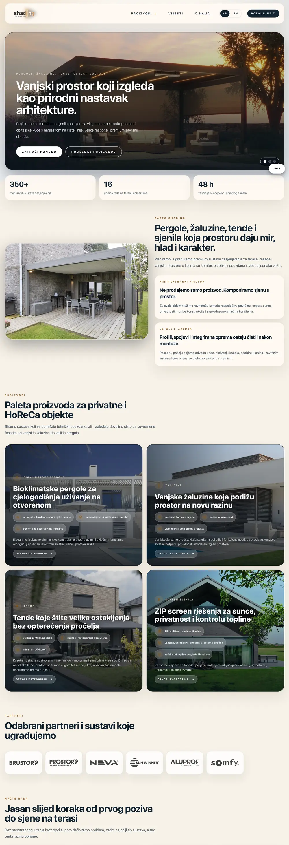 shading.hr homepage on desktop